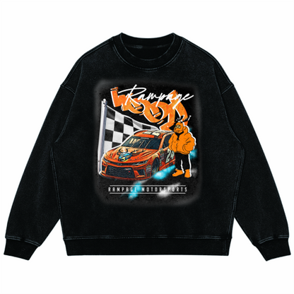 “WWIN 24”RACING Oversized Faded Sweatshirt