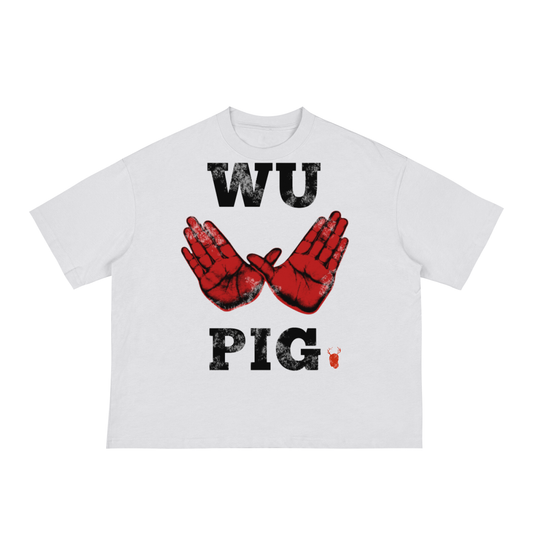 WU PIG NATION (White)-Boxy Oversized Tee