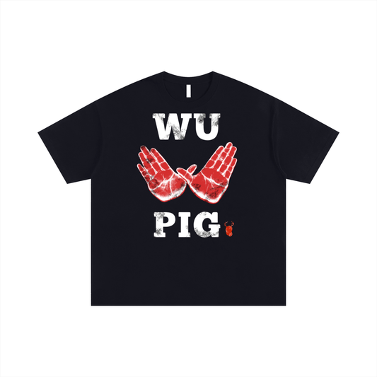 WU PIG NATION (Black)-Regular Oversized Tee