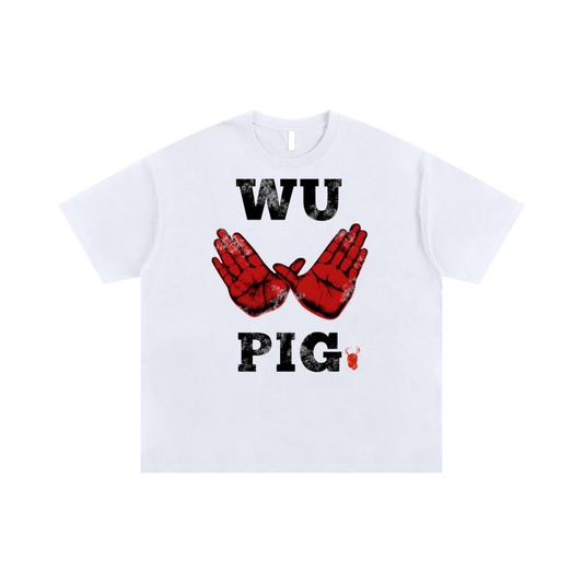 WU PIG NATION (White)- Regular Oversized Tee